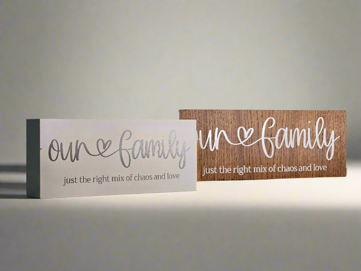 Freestanding Wooden Family Block